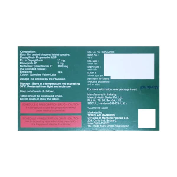 Justoza Gm 2mg Forte Strip Of 10 Tablets