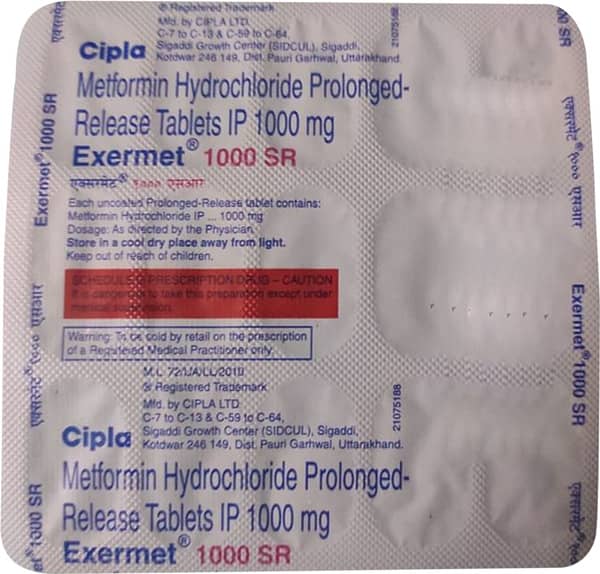 Exermet 1000Mg Sr Strip Of 15 Tablets