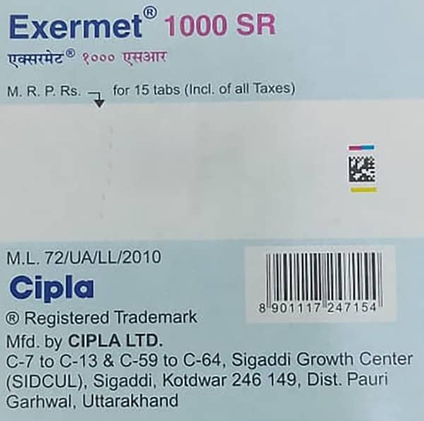 Exermet 1000Mg Sr Strip Of 15 Tablets