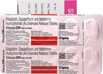 Sitacip Dm 100/10/500mg Strip Of 10 Tablets