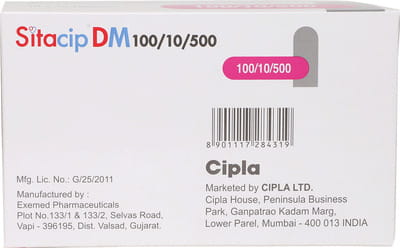 Sitacip Dm 100/10/500mg Strip Of 10 Tablets