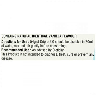 Oripro 2.0 Vanilla Flavour Sugar Free Jar Of 400gm Oral Powder