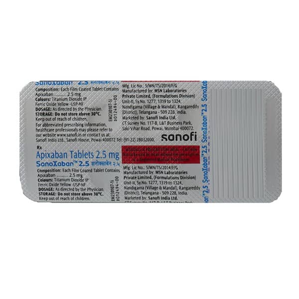 Sanoxaban 2.5mg Strip Of 10 Tablets