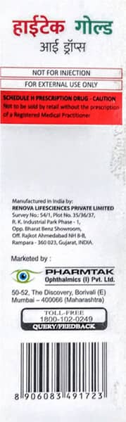 Hytak Gold Bottle Of 10ml Eye Drops