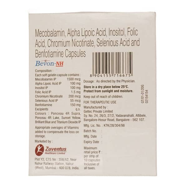 Bevon Nh Strip Of 10 Softgel Capsules