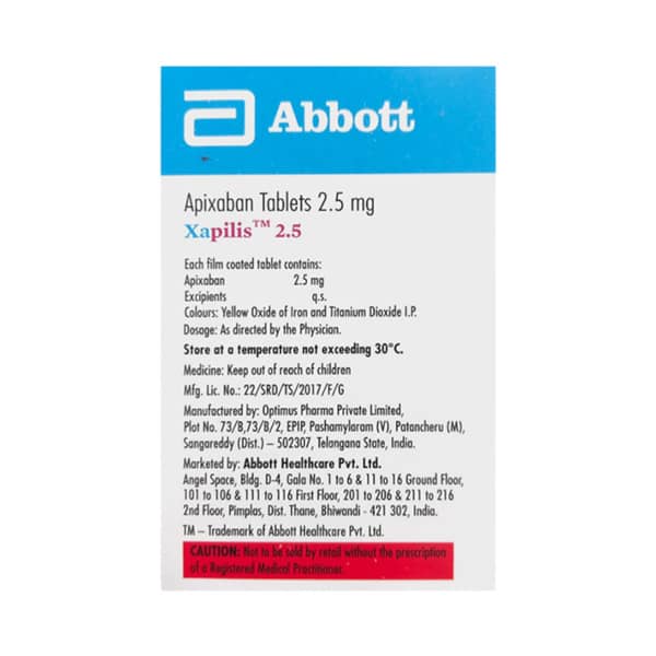 Xapilis 2.5mg Strip Of 10 Tablets