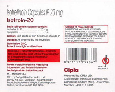 Isotroin 20mg Strip Of 15 Capsules