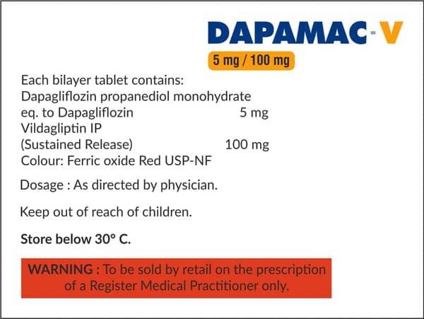 Dapamac V 5/100mg Strip Of 10 Tablets