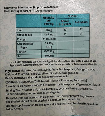 Tasiron Tangy Orange Flavour Sachet Of 0.75gm Oral Powder (Pack Of 15)