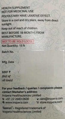 Tasiron Tangy Orange Flavour Sachet Of 0.75gm Oral Powder (Pack Of 15)