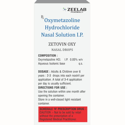 Zetovin Oxy Bottle Of 10ml Nasal Drops