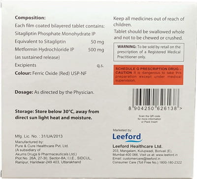 Sitaford 50mg M Sr Strip Of 15 Tablets