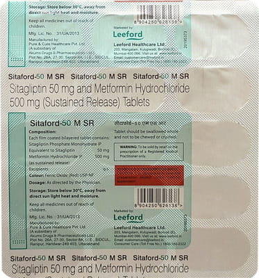 Sitaford 50mg M Sr Strip Of 15 Tablets