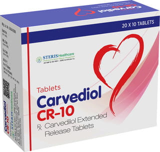 Carvediol Cr 10 Strip Of 10 Tablets