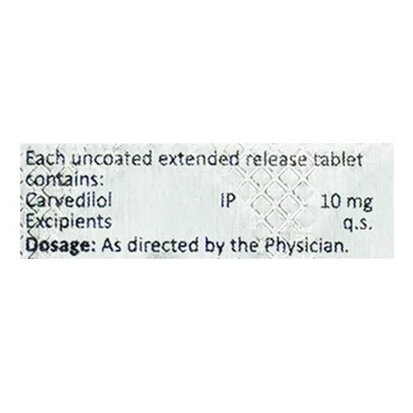 Carvediol Cr 10 Strip Of 10 Tablets