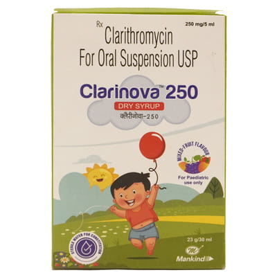 Clarinova 250mg Mixed Fruit Flavour Bottle Of 30ml Dry Syrup