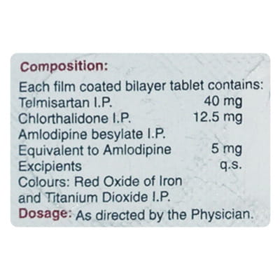 Telma Act 40/5/12.5mg Strip Of 15 Tablets
