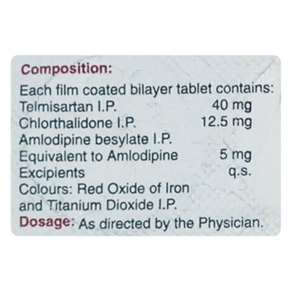 Telma Act 40/5/12.5mg Strip Of 15 Tablets