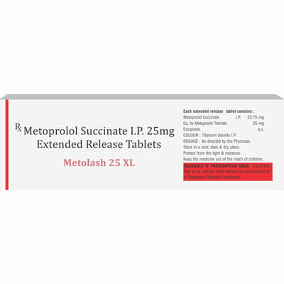 Metolash 25mg Xl Strip Of 10 Tablets