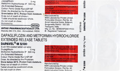 Dapavel M 5/500mg Strip Of 10 Tablets