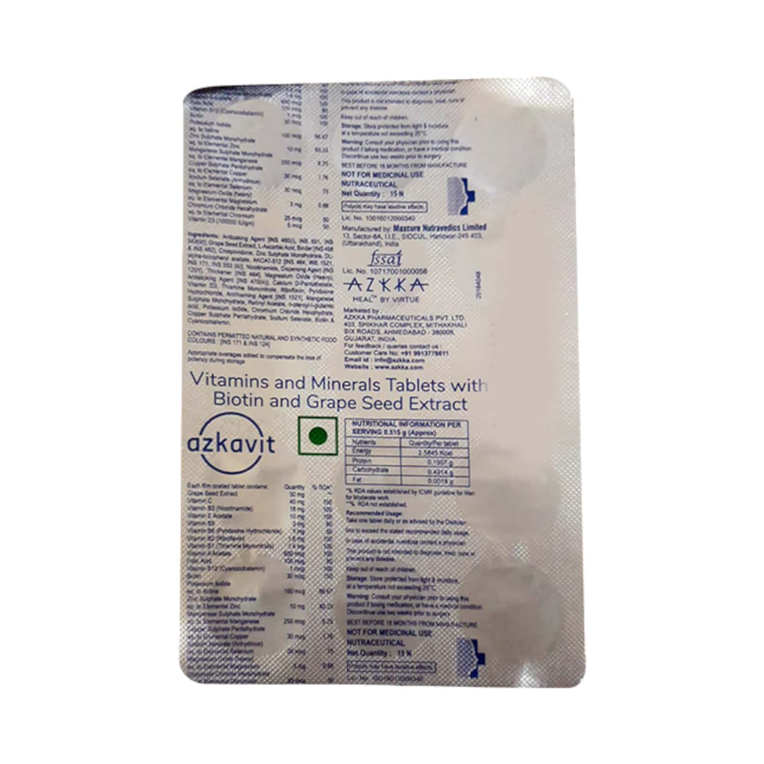 Azkavit Strip Of 15 Tablets: Uses, Side Effects, Price & Dosage | PharmEasy