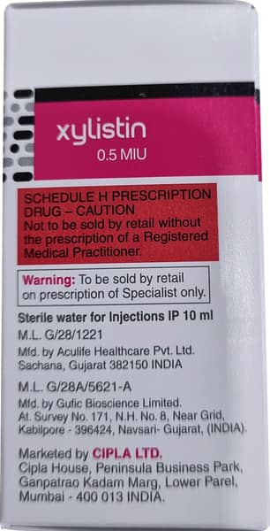 Xylistin 0.5 Miu Dry Vial Of 1 Powder For Injection