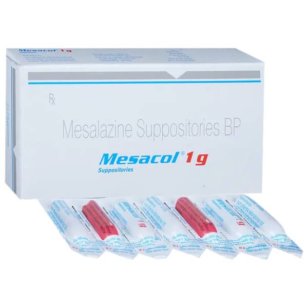 Mesacol 1g Strip Of 7 Rectal Suppositories