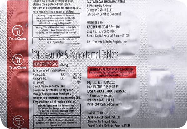 Nimstru P 500Mg Strip Of 10 Tablets