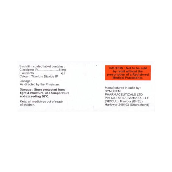 Cilnipine 5mg Strip Of 15 Tablets