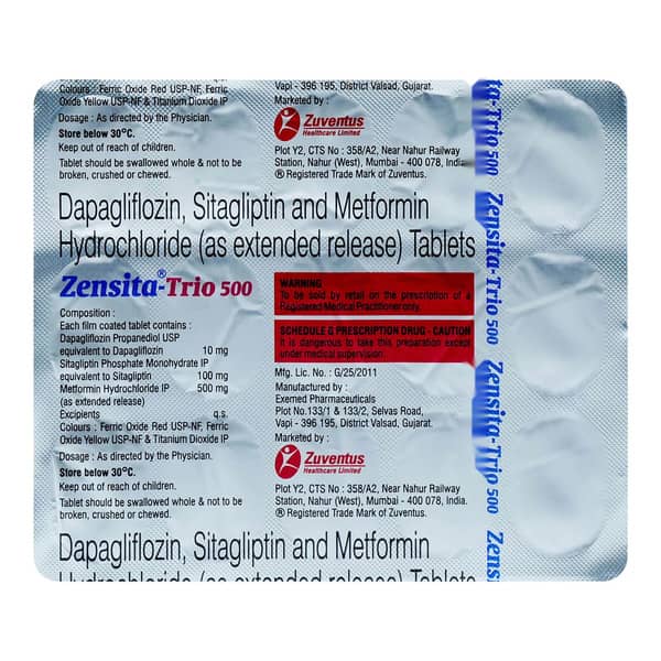 Zensita Trio 500Mg Strip Of 15 Tablets