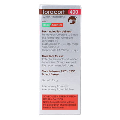 Foracort 400mcg Synchrobreathe With Dose Counter Box Of 120md Metered Dose Inhaler