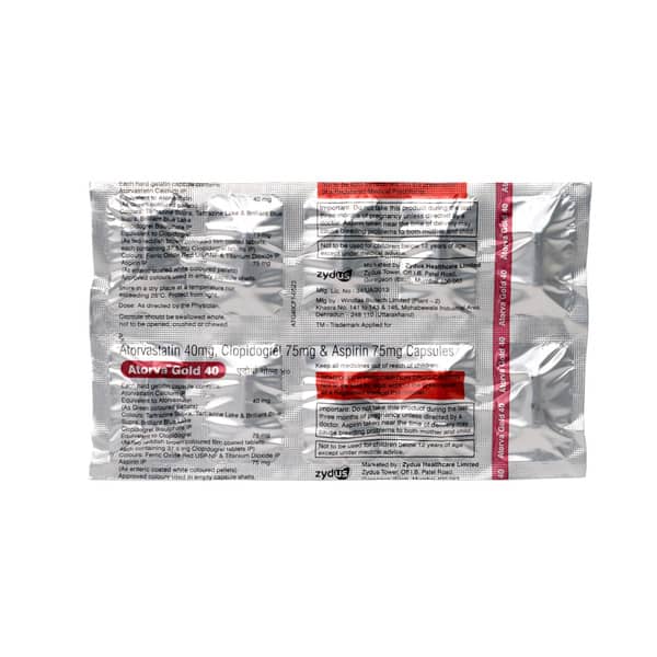 Atorva Gold 40mg Strip Of 10 Capsules
