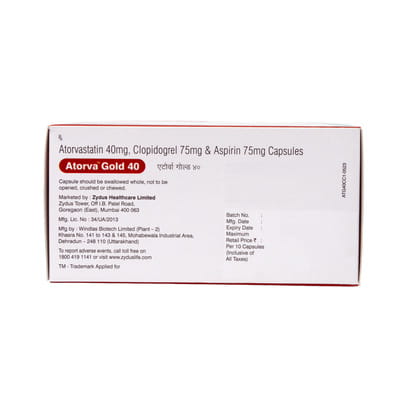 Atorva Gold 40mg Strip Of 10 Capsules