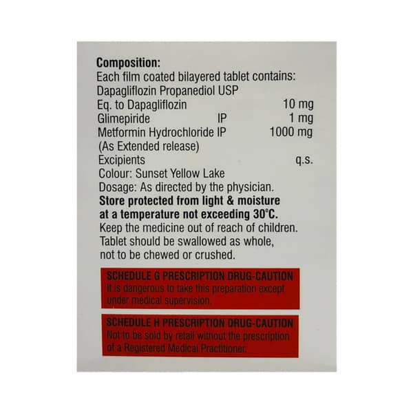 Glimisave Dm 1/1000mg Strip Of 10 Tablets