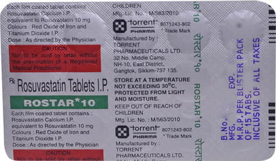 Rostar 10mg Strip Of 15 Tablets