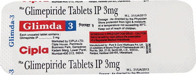 Glimda 3mg Strip Of 10 Tablets