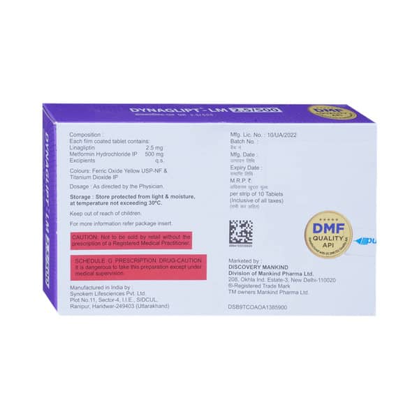 Dynaglipt Lm 2.5/500 Strip Of 10 Tablets