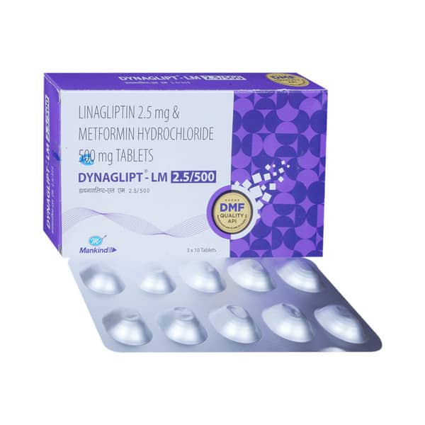Dynaglipt Lm 2.5/500 Strip Of 10 Tablets