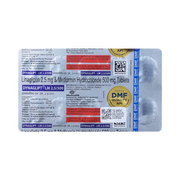 Dynaglipt Lm 2.5/500 Strip Of 10 Tablets