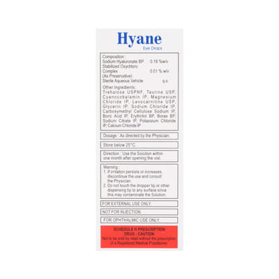 Hyane Bottle Of 5ml Eye Drops