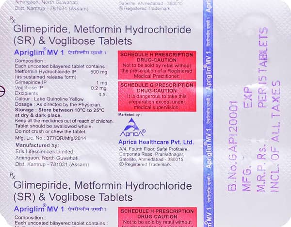 Apriglim Mv 1mg Strip Of 15 Tablets