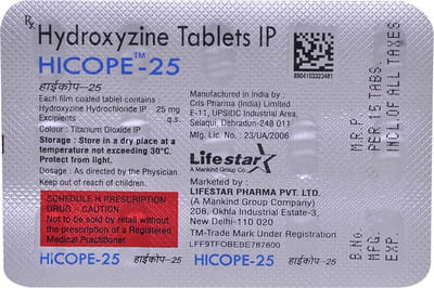 Hicope 25mg Strip Of 15 Tablets