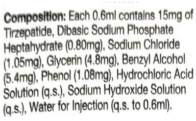 Mounjaro Kwikpen 15mg Pre Filled Pen Of 2.4ml Solution For Injection