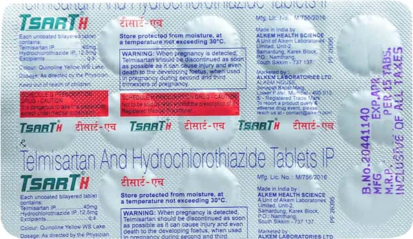 Tsart H 40mg Strip Of 15 Tablets