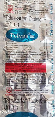 Telvas 80mg Strip Of 15 Tablets