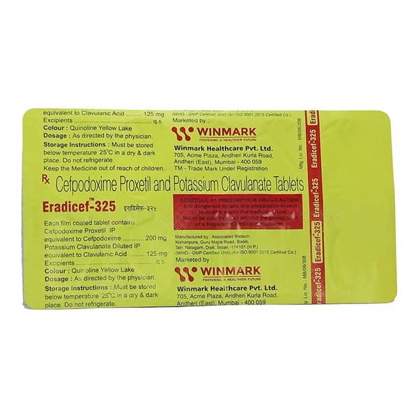 Eradicef 325Mg Strip Of 10 Tablets