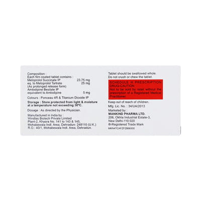 Amlokind Beta 25mg Strip Of 10 Tablets