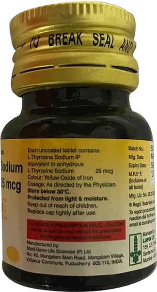 Thyroup 25mcg Bottle Of 120 Tablets