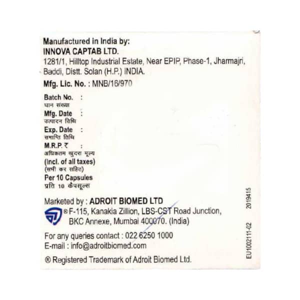 Eukarit 100Mg Strip Of 10 Capsules