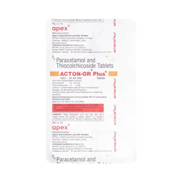 Acton Or Plus Strip Of 10 Tablets